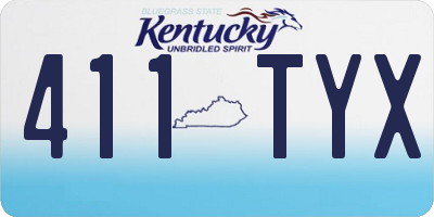 KY license plate 411TYX