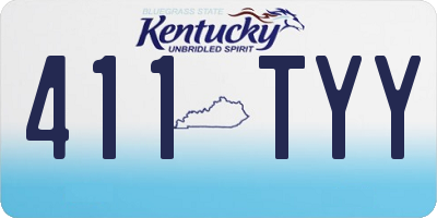 KY license plate 411TYY