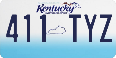 KY license plate 411TYZ