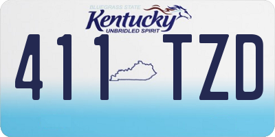 KY license plate 411TZD