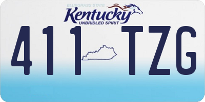 KY license plate 411TZG