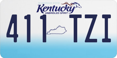 KY license plate 411TZI