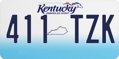 KY license plate 411TZK