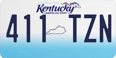 KY license plate 411TZN