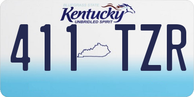 KY license plate 411TZR