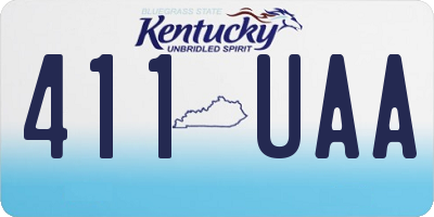 KY license plate 411UAA