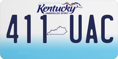 KY license plate 411UAC