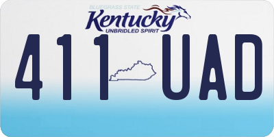 KY license plate 411UAD