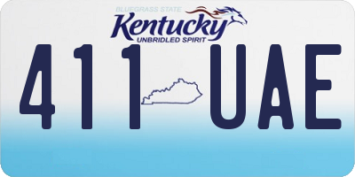 KY license plate 411UAE