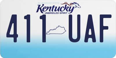 KY license plate 411UAF