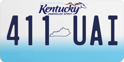 KY license plate 411UAI