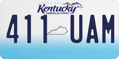 KY license plate 411UAM