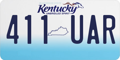 KY license plate 411UAR