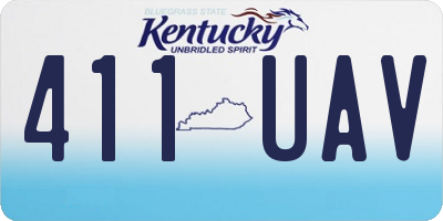 KY license plate 411UAV