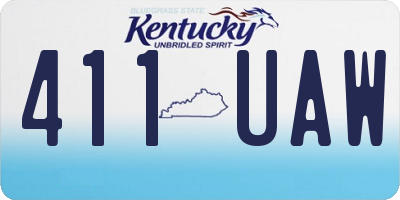 KY license plate 411UAW
