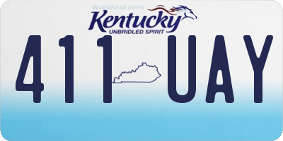 KY license plate 411UAY