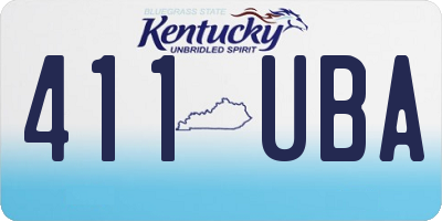 KY license plate 411UBA