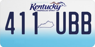 KY license plate 411UBB