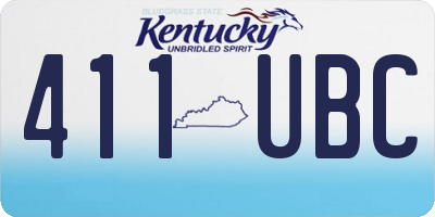 KY license plate 411UBC