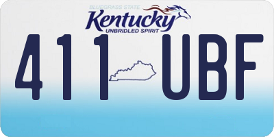 KY license plate 411UBF