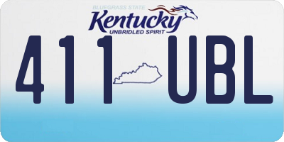 KY license plate 411UBL
