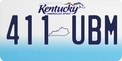 KY license plate 411UBM