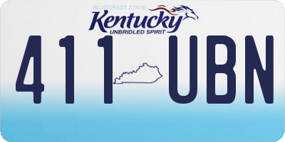 KY license plate 411UBN