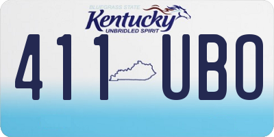 KY license plate 411UBO