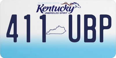 KY license plate 411UBP