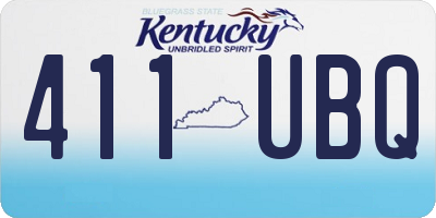 KY license plate 411UBQ