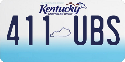 KY license plate 411UBS
