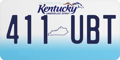 KY license plate 411UBT