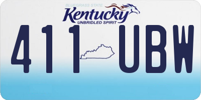 KY license plate 411UBW