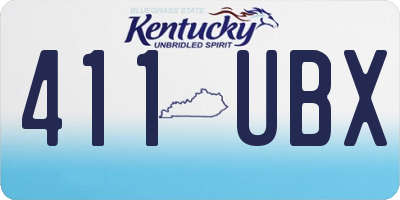 KY license plate 411UBX