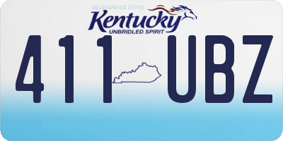 KY license plate 411UBZ