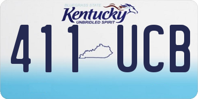 KY license plate 411UCB