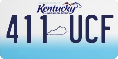 KY license plate 411UCF