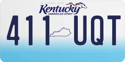 KY license plate 411UQT