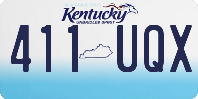 KY license plate 411UQX