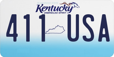 KY license plate 411USA
