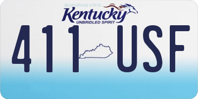 KY license plate 411USF