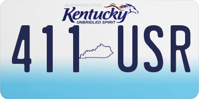 KY license plate 411USR
