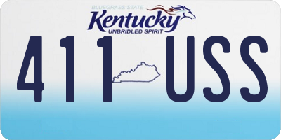 KY license plate 411USS