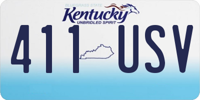 KY license plate 411USV