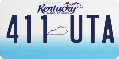 KY license plate 411UTA