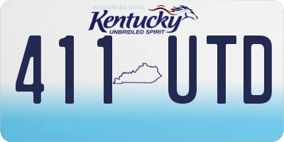 KY license plate 411UTD