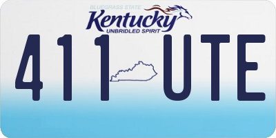 KY license plate 411UTE