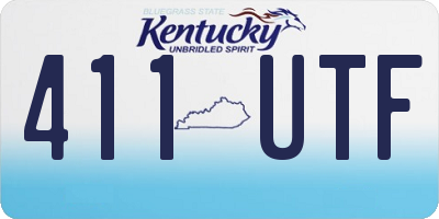 KY license plate 411UTF