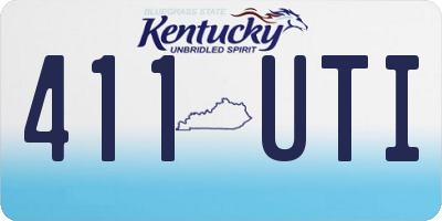 KY license plate 411UTI