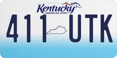 KY license plate 411UTK